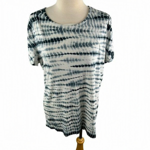🌿4/$35🌿 LAVON Blue White Tie Dye‎ Scoop Neck Tee (XXL)